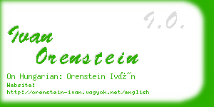 ivan orenstein business card